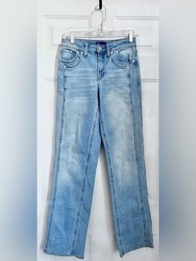 Project Indigo Light Wash Bootcut Jeans Double Pockets Stretch Size 5